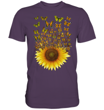 Laden Sie das Bild in den Galerie-Viewer, Sonnenblumen Schmetterling T-Shirt Gärtner Geschenk Garten