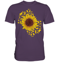 Laden Sie das Bild in den Galerie-Viewer, Frauen Sonnenblume Schmetterlinge T-Shirt