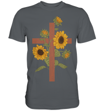 Laden Sie das Bild in den Galerie-Viewer, Religion Sonnenblumen Kreuz T-Shirt Christlicher Gärtner Geschenk