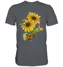 Laden Sie das Bild in den Galerie-Viewer, Schmetterlinge Sonnenblumen T-Shirt Garten Geschenk Gärtner