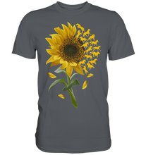 Laden Sie das Bild in den Galerie-Viewer, Pferde Sonnenblumen T-Shirt Gärtner Reiter Geschenk Garten