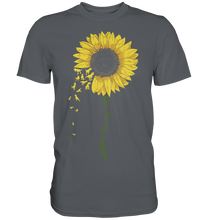 Laden Sie das Bild in den Galerie-Viewer, Dinosaurier Sonnenblumen T-Shirt Dino Garten Motiv Gärtner Geschenk