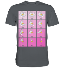 Laden Sie das Bild in den Galerie-Viewer, Gänseblümchen Ja Nein Spiel Garten Motiv Gärtner Shirt