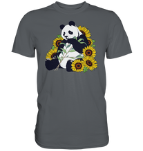 Laden Sie das Bild in den Galerie-Viewer, Panda Sonnenblumen T-Shirt Garten Motiv Gärtner Geschenk