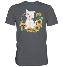 Laden Sie das Bild in den Galerie-Viewer, Katze Sonnenblumen Shirt Gärtner Kätzchen Garten Geschenk