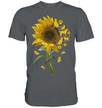 Laden Sie das Bild in den Galerie-Viewer, Katzen Hunde Sonnenblumen Shirt Gärtner Tiere Garten Motiv