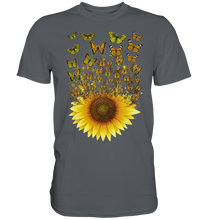 Laden Sie das Bild in den Galerie-Viewer, Sonnenblumen Schmetterling T-Shirt Gärtner Geschenk Garten