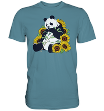 Laden Sie das Bild in den Galerie-Viewer, Panda Sonnenblumen T-Shirt Garten Motiv Gärtner Geschenk