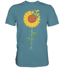 Laden Sie das Bild in den Galerie-Viewer, Dino Sonnenblumen T-Shirt Garten Dinosaurier Motiv Gärtner Geschenk