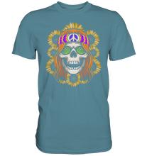 Laden Sie das Bild in den Galerie-Viewer, Hippie Totenkopf Sonnenblumen T-Shirt Gärtner Geschenk Garten