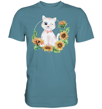 Laden Sie das Bild in den Galerie-Viewer, Katze Sonnenblumen Shirt Gärtner Kätzchen Garten Geschenk
