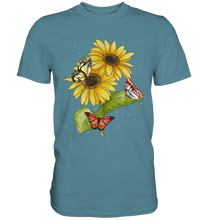 Laden Sie das Bild in den Galerie-Viewer, Schmetterlinge Sonnenblumen T-Shirt Garten Geschenk Gärtner