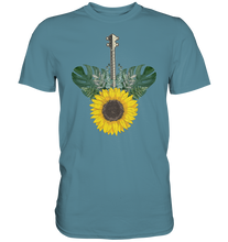 Laden Sie das Bild in den Galerie-Viewer, Ukulele Sonnenblumen T-Shirt Garten Hawaii Motiv Gärtner Geschenk