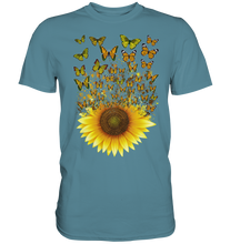 Laden Sie das Bild in den Galerie-Viewer, Sonnenblumen Schmetterling T-Shirt Gärtner Geschenk Garten