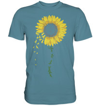 Laden Sie das Bild in den Galerie-Viewer, Dinosaurier Sonnenblumen T-Shirt Dino Garten Motiv Gärtner Geschenk