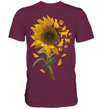 Laden Sie das Bild in den Galerie-Viewer, Katzen Hunde Sonnenblumen Shirt Gärtner Tiere Garten Motiv