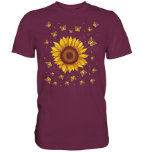 Laden Sie das Bild in den Galerie-Viewer, Sonnenblumen Schmetterling Motiv Gärtner Geschenk Garten T-Shirt