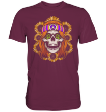 Laden Sie das Bild in den Galerie-Viewer, Hippie Totenkopf Sonnenblumen T-Shirt Gärtner Geschenk Garten