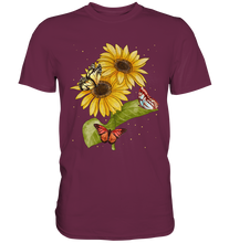Laden Sie das Bild in den Galerie-Viewer, Schmetterlinge Sonnenblumen T-Shirt Garten Geschenk Gärtner
