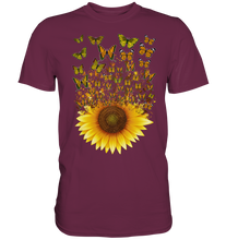 Laden Sie das Bild in den Galerie-Viewer, Sonnenblumen Schmetterling T-Shirt Gärtner Geschenk Garten