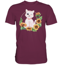 Laden Sie das Bild in den Galerie-Viewer, Katze Sonnenblumen Shirt Gärtner Kätzchen Garten Geschenk
