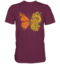 Laden Sie das Bild in den Galerie-Viewer, Schmetterling Sonnenblumen T-Shirt Garten Gärtner Geschenk