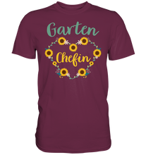 Laden Sie das Bild in den Galerie-Viewer, Garten Chefin T-Shirt Sonnenblumen Garten Motiv Gärtner Geschenk