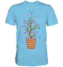 Laden Sie das Bild in den Galerie-Viewer, Blumentopf Bunte Schmetterlinge T-Shirt