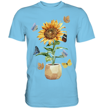 Laden Sie das Bild in den Galerie-Viewer, Frauen Sonnenblume Schmetterlinge T-Shirt