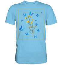 Laden Sie das Bild in den Galerie-Viewer, Frauen Blauer Schmetterling T-Shirt