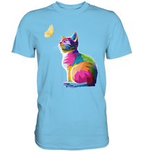 Laden Sie das Bild in den Galerie-Viewer, Schmetterling Mädchen Frauen Katzen T-Shirt