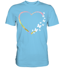 Laden Sie das Bild in den Galerie-Viewer, Buntes Herz Schmetterlinge T-Shirt