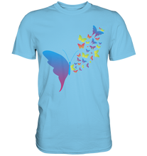 Laden Sie das Bild in den Galerie-Viewer, Bunte Schmetterlinge Silhouette T-Shirt