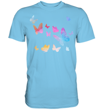 Laden Sie das Bild in den Galerie-Viewer, Aquarell Farbenfrohe Schmetterlinge T-Shirt