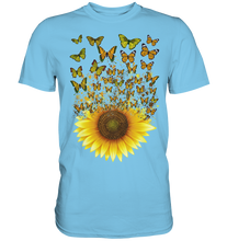 Laden Sie das Bild in den Galerie-Viewer, Frauen Sonnenblume Schmetterling T-Shirt
