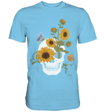 Laden Sie das Bild in den Galerie-Viewer, Sonnenblumen Totenkopf Schmetterling T-Shirt
