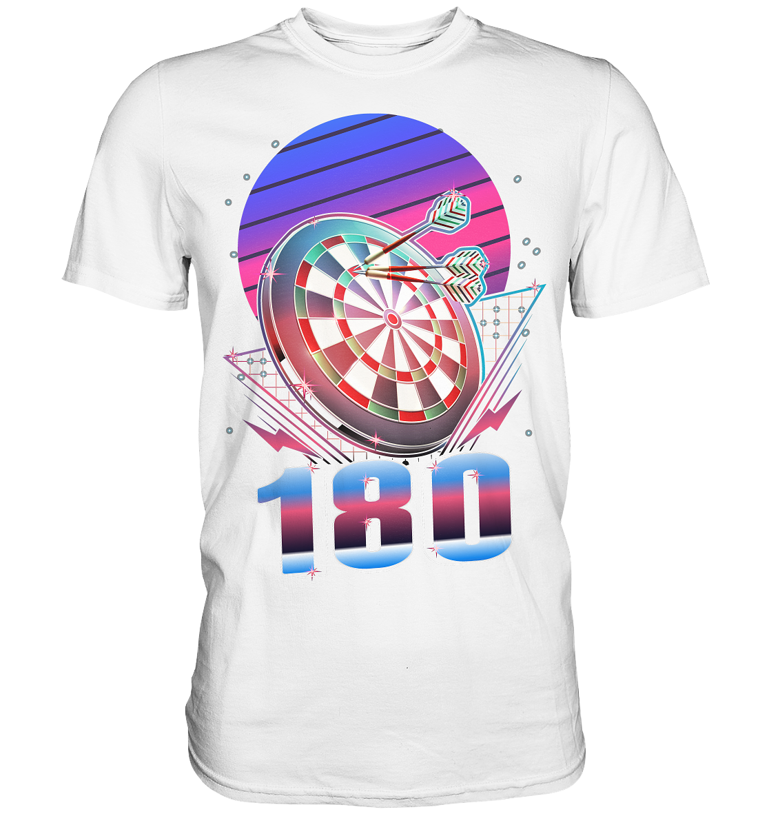 Vaporwave Dart Dartscheibe 180 Darts T-Shirt