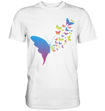 Laden Sie das Bild in den Galerie-Viewer, Bunte Schmetterlinge Silhouette T-Shirt
