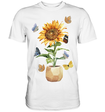 Laden Sie das Bild in den Galerie-Viewer, Frauen Sonnenblume Schmetterlinge T-Shirt