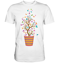 Laden Sie das Bild in den Galerie-Viewer, Blumentopf Bunte Schmetterlinge T-Shirt