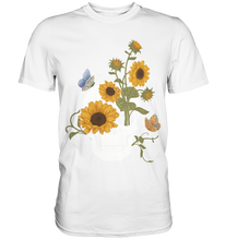 Laden Sie das Bild in den Galerie-Viewer, Sonnenblumen Totenkopf Schmetterling T-Shirt