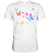 Laden Sie das Bild in den Galerie-Viewer, Aquarell Farbenfrohe Schmetterlinge T-Shirt