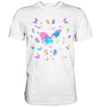 Laden Sie das Bild in den Galerie-Viewer, Farbenfrohe Aquarell Schmetterlinge T-Shirt