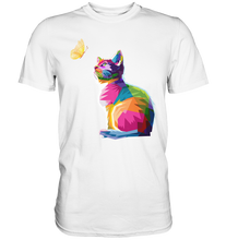 Laden Sie das Bild in den Galerie-Viewer, Schmetterling Mädchen Frauen Katzen T-Shirt