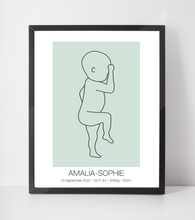 Laden Sie das Bild in den Galerie-Viewer, Geburtsposter personalisiert | Geschenk zur Geburt Babyposter | Kinderzimmer Babygeschenk