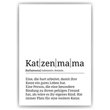 Laden Sie das Bild in den Galerie-Viewer, Katzenmama Poster Definition - Katzenbesitzer Geschenk Wandbild