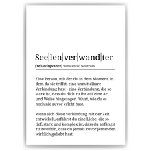 Laden Sie das Bild in den Galerie-Viewer, Seelenverwandter Poster Definition - Valentinstag Liebesposter Geschenk