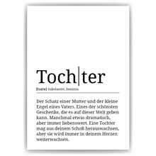 Laden Sie das Bild in den Galerie-Viewer, Tochter Poster Definition - Tochter Geschenk Wandbild