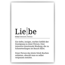 Laden Sie das Bild in den Galerie-Viewer, Liebe Poster Definition - Jahrestag Valentinstag Liebesposter Geschenk