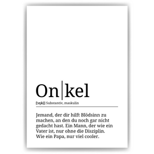 Onkel Poster Definition - Wandbild Kunstdruck